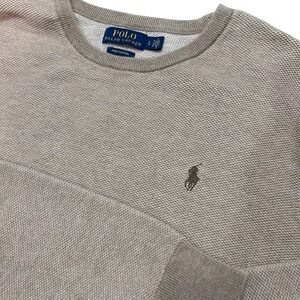 Polo Ralph Lauren Mens Tan Waffle Knit Crew Neck Sweater Size Large